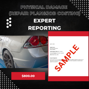 Physical Damage (Repair Plan & Job Costing) Expert Reporting