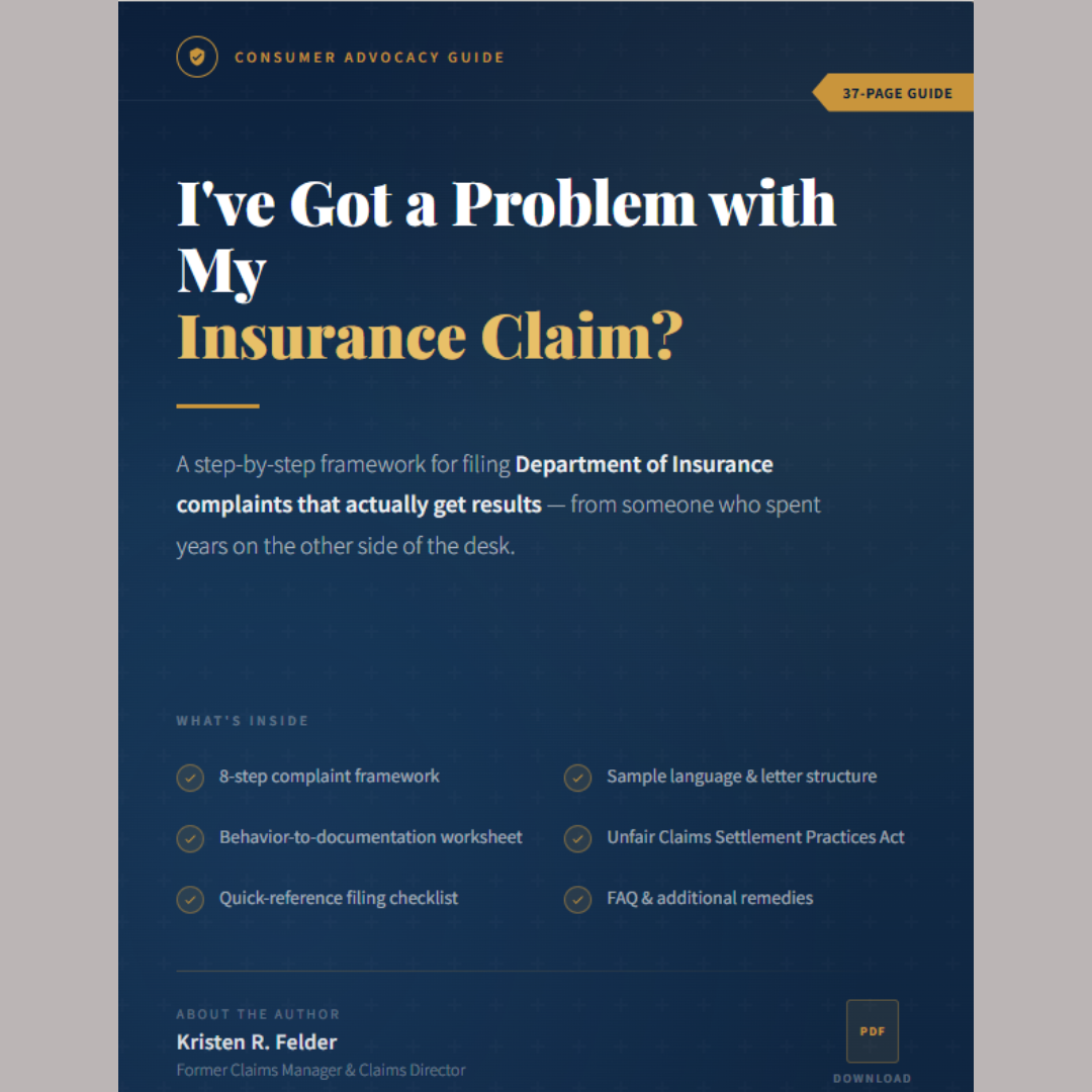 Department of Insurance complaint guide for insurance claims